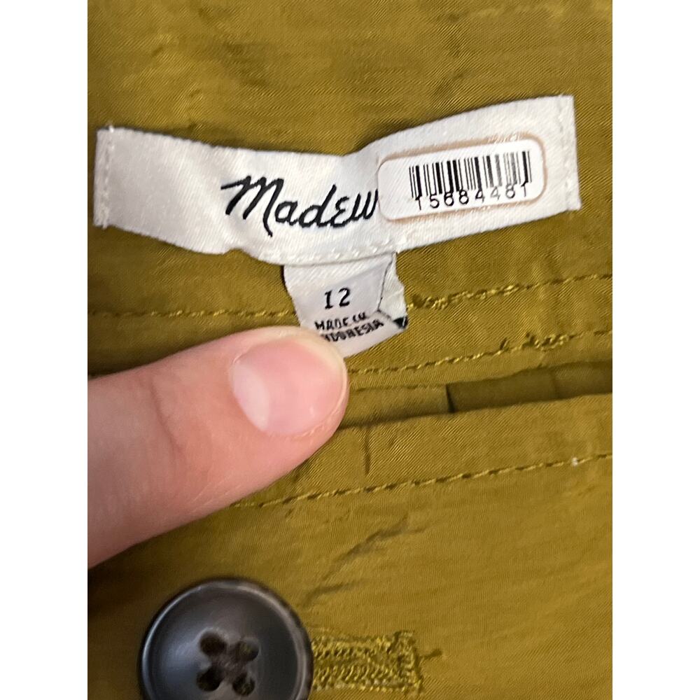 Madewell Sz 12 Olive Green Harlow Wide Leg High Rise Viscose Cargo Pants solid - Picture 6 of 8